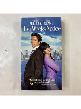 Two Weeks Notice VHS 2002 Romantic Comedy Sandra Bullock Hugh Grant Pre-Owned